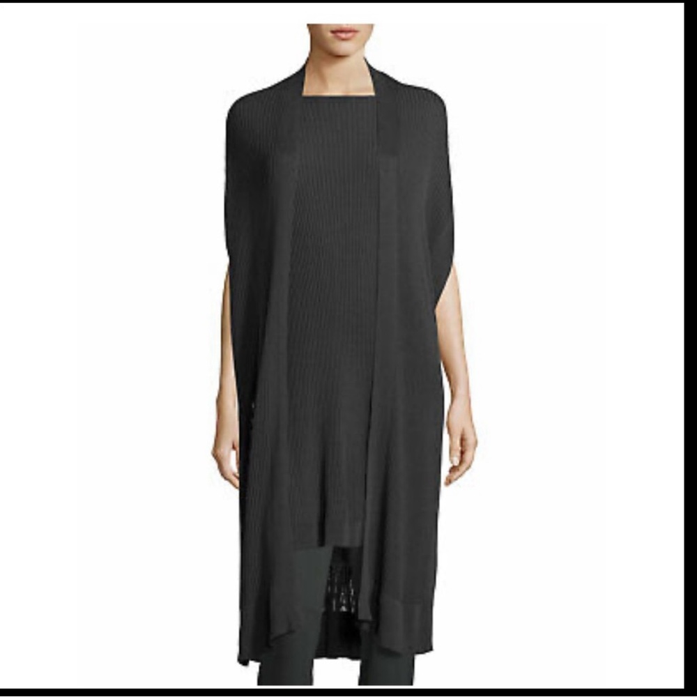 NWT Eileen fisher sleek Tencel  rib grpht cardigan